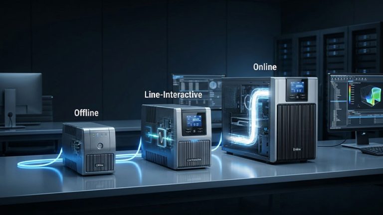 تفاوت UPS آنلاین، لاین اینتراکتیو و آفلاین چیست؟ راهنمای کامل انتخاب بهترین یو پی اس